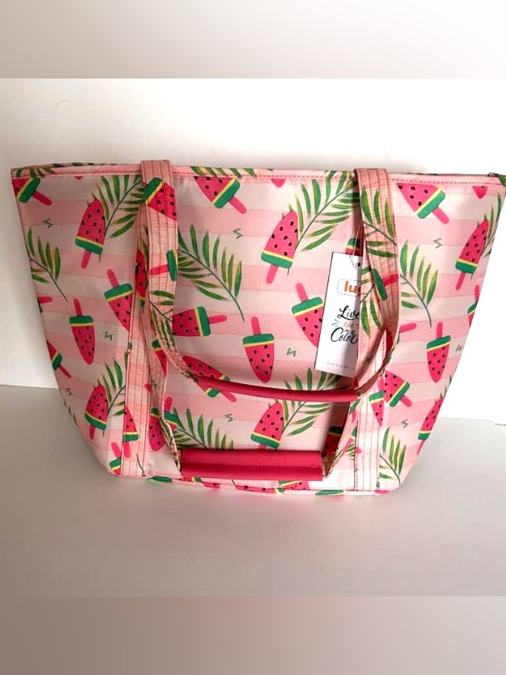 Lug Scramble Insulated Tote Popsicle Pink Fun Summer Print - Picture 3 of 6